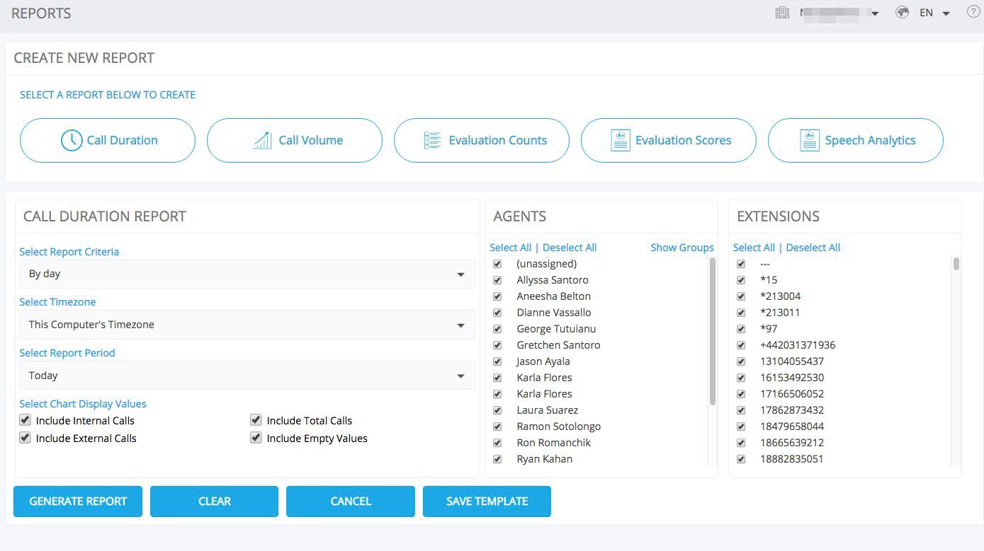 Call Recording Reporting