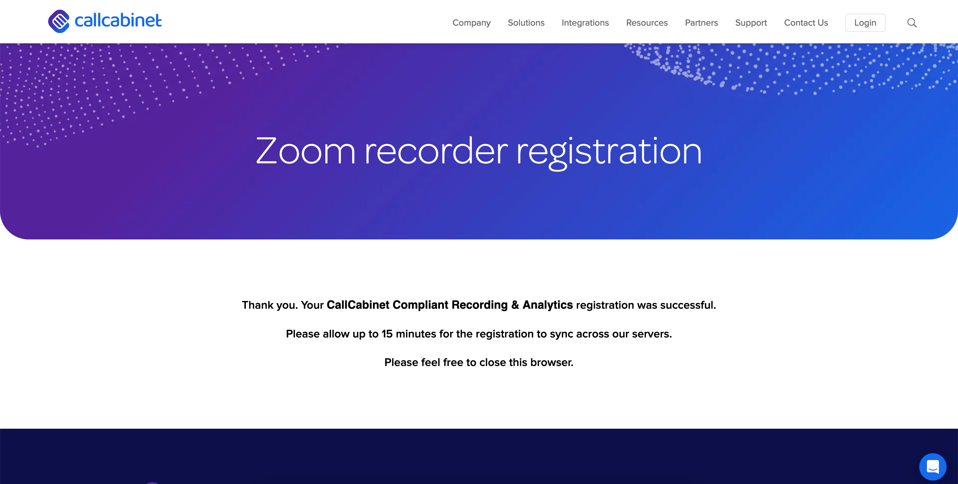 Zoom recorder registration successful
