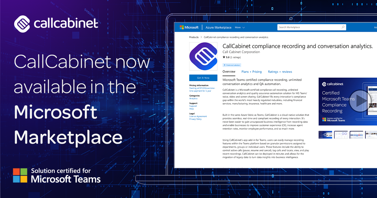 CallCabinet now available in Microsoft Azure Marketplace