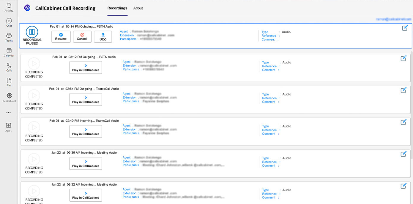 CallCabinet compliant call recording app for Microsoft Teams