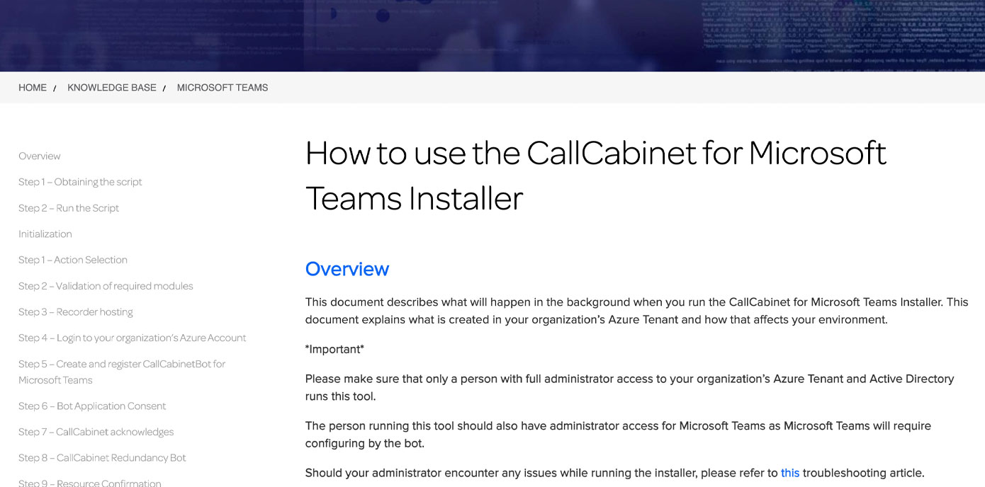 CallCabinet Blog Filler Auto-Provisioning Call Recording And Analytics for Microsoft Teams Knowledge Base Article