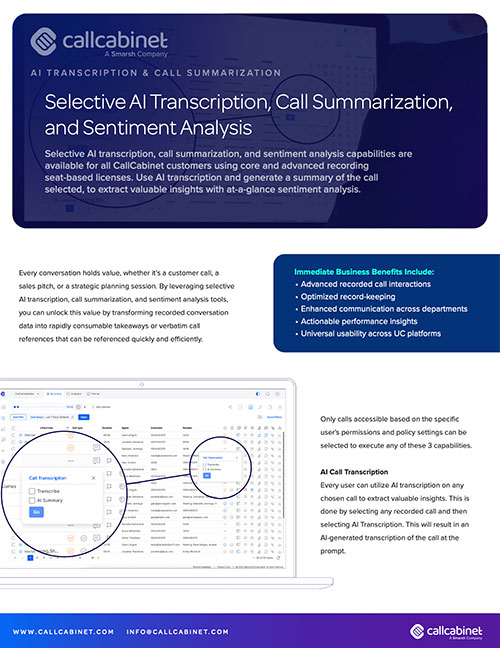 CallCabinet Brochure Thumb AI Transcription and Call Summarization