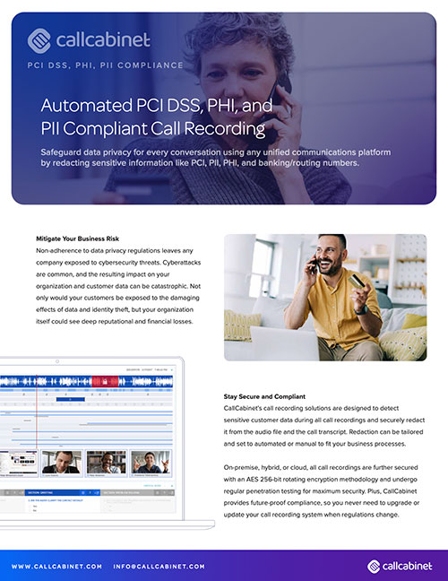 CallCabinet Brochure Thumb PCI DSS, PHI, and PII Compliance